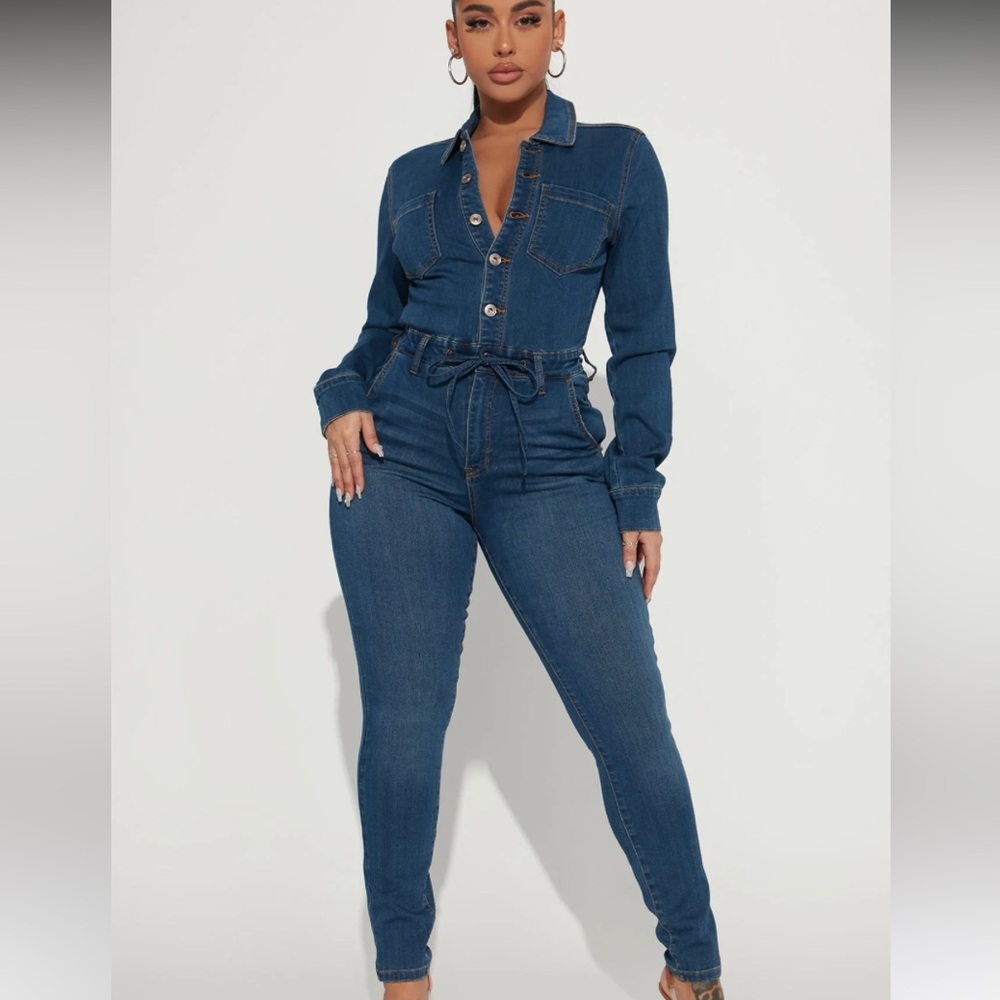 Denim jumpsuit dark wash-New with tags